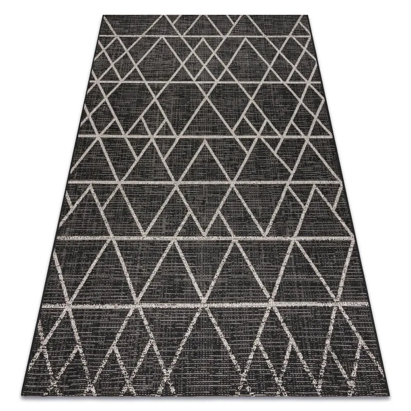 DYWAN SZNURKOWY SIZAL FLOORLUX 20508 black / silver TRÓJKĄTY
