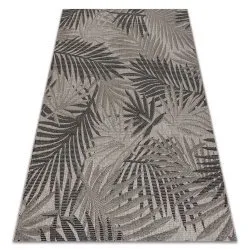 CARPET SIZAL FLOORLUX 20504 LEAVES silver / black JUNGLE