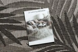 DYWAN SZNURKOWY SIZAL FLOORLUX 20504 LIŚCIE srebrny / czarny DŻUNGLA
