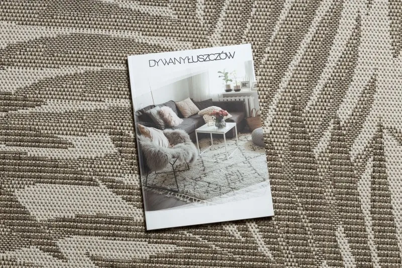 DYWAN SZNURKOWY SIZAL FLOORLUX 20504 LIŚCIE szampański / ciemnoszary DŻUNGLA