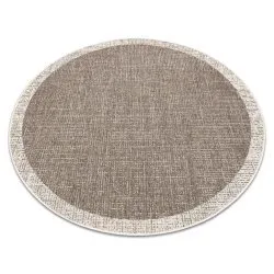 CARPET SIZAL FLOORLUX 20401 Frame CIRCLE taupe / champagne 