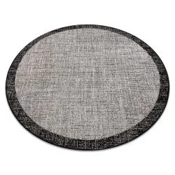 CARPET SIZAL FLOORLUX CIRCLE 20401 Frame silver / black 