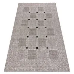 CARPET SIZAL FLOORLUX 20079 Squares silver / black 