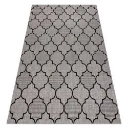 CARPET SIZAL FLOORLUX 20607 Moroccan trellis silver / black 