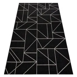 CARPET SIZAL FLOORLUX 20605 black / silver TRIANGLES, GEOMETRIC