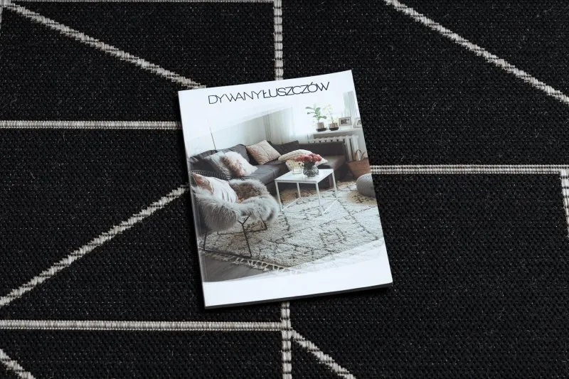 DYWAN SZNURKOWY SIZAL FLOORLUX 20605 black / silver TRÓJKĄTY, GEOMETRYCZNY