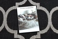 DYWAN SZNURKOWY SIZAL FLOORLUX 20608 , koniczyna marokańska, trellis czarny / srebrny 