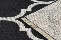 DYWAN SZNURKOWY SIZAL FLOORLUX 20608 , koniczyna marokańska, trellis czarny / srebrny 