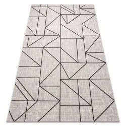 CARPET SIZAL FLOORLUX 20605 silver / black / beige TRIANGLES, GEOMETRIC