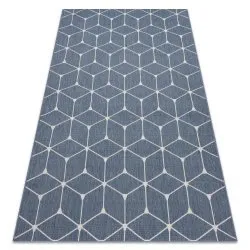 Carpet FLAT 48721/591 SISAL - 3d cube blue