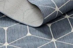 Dywan SZNURKOWY SIZAL FLAT 48721/591 KOSTKI 3D niebieski