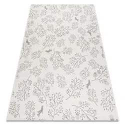 Carpet FLAT 48774/367 Leaves Birds - cream grey