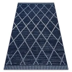 Carpet COLOR 47268/309 SISAL Diamonds Squares Blue