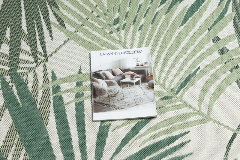 Dywan SZNURKOWY SIZAL COLOR 19433/062 Liście Zielony JUNGLE