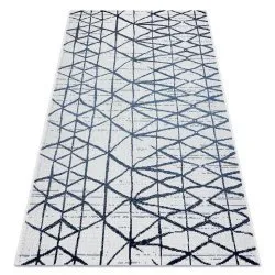 Carpet COLOR 47278306 SISAL lines, triangles beige / blue