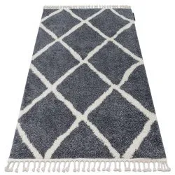 Carpet BERBER CROSS B5950 grey / white Fringe Berber Moroccan shaggy