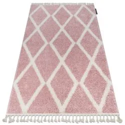 Carpet BERBER TROIK A0010 pink / white Fringe Berber Moroccan shaggy
