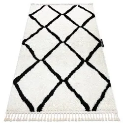 Carpet BERBER CROSS white Fringe Berber Moroccan shaggy