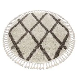 Carpet BERBER TROIK circle cream Fringe Berber Moroccan shaggy
