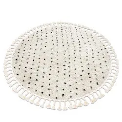 Carpet BERBER SYLA B752 circle dots cream Fringe Berber Moroccan shaggy