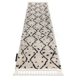 Carpet, Runner BERBER TETUAN B751 zigzag cream - for the kitchen, corridor &amp; hallway