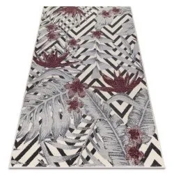 Carpet HEOS 78540 cream / claret LEAVES JUNGLE