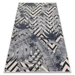 Carpet HEOS 78540 cream / blue LEAVES JUNGLE