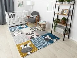 Dywan PETIT ZOO ZWIERZĘTA krem / szary