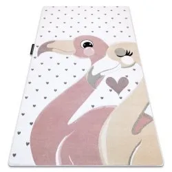 Carpet PETIT FLAMINGOS HEARTS cream