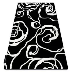 Carpet HAMPTON Rosa rose, flowers black