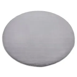 Carpet BUNNY circle silver IMITATION OF RABBIT FUR