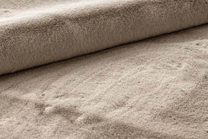 Dywan BUNNY koło taupe beż IMITACJA FUTRA KRÓLIKA