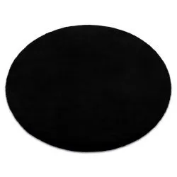 Carpet BUNNY circle black IMITATION OF RABBIT FUR