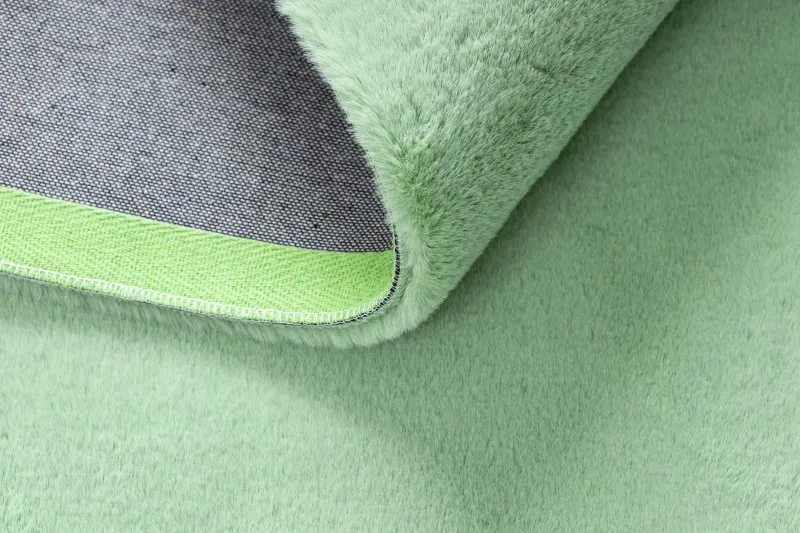 Carpet BUNNY green IMITATION OF RABBIT FUR