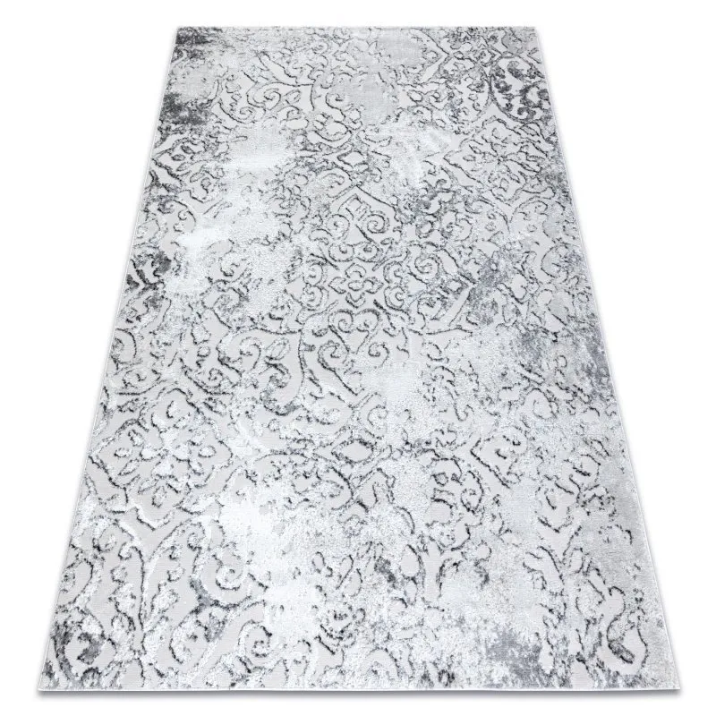Dywan MEFE nowoczesny  8724 Ornament vintage przecierany - Strukturalny, dwa poziomy runa szary