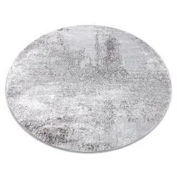 Modern MEFE carpet Circle 8731 Vintage - structural two levels of fleece grey 