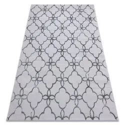 Modern MEFE carpet 8504 Trellis, flowers - structural two levels of fleece dark grey 