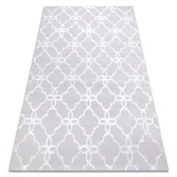 Modern MEFE carpet 8504 Trellis, flowers - structural two levels of fleece grey / white