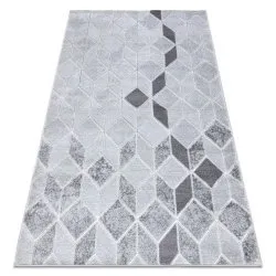 Modern MEFE carpet B400 Cube, geometric 3D - structural two levels of fleece grey 