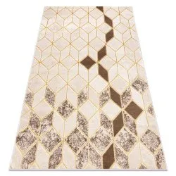 Modern MEFE carpet B400 Cube, geometric 3D - structural two levels of fleece cream / beige