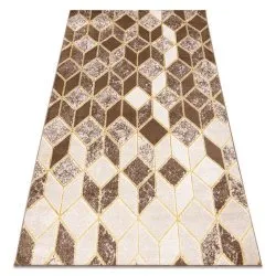 Modern MEFE carpet B400 Cube, geometric 3D - structural two levels of fleece dark beige