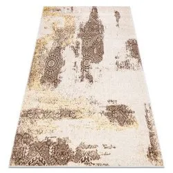 Modern MEFE carpet 8731 Rosette vintage - structural two levels of fleece beige / gold