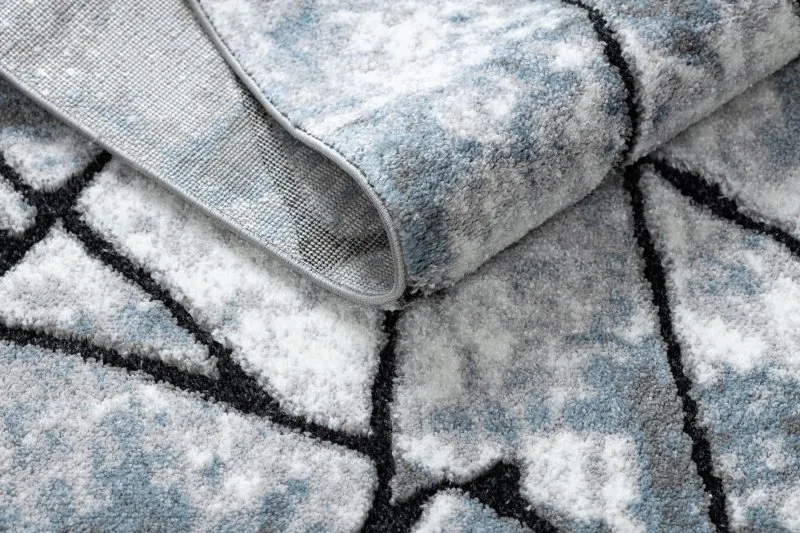 Dywan nowoczesny COZY 8873 Cracks Popękany beton - Strukturalny, dwa poziomy runa jasny szary / niebieski