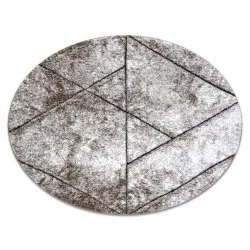 Modern carpet COZY 8872 Circle Wall, geometric, triangles - structural two levels of fleece, brown