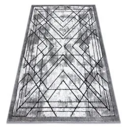 Modern carpet COZY Tico, geometric - structural two levels of fleece grey