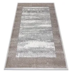 Modern NOBLE carpet 1512 67 Frame, Greek vintage - structural two levels of fleece cream / beige