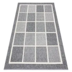 Carpet SPRING 20426332 squares frame sisal, looped - grey