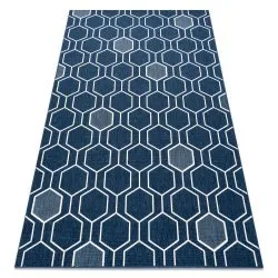 Carpet SPRING 20404994 Hexagon sisal, looped - blue