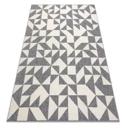Carpet SPRING 20414332 triangles sisal, looped - grey / cream