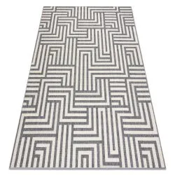Carpet SPRING 20421332 labyrinth sisal, looped - cream / grey